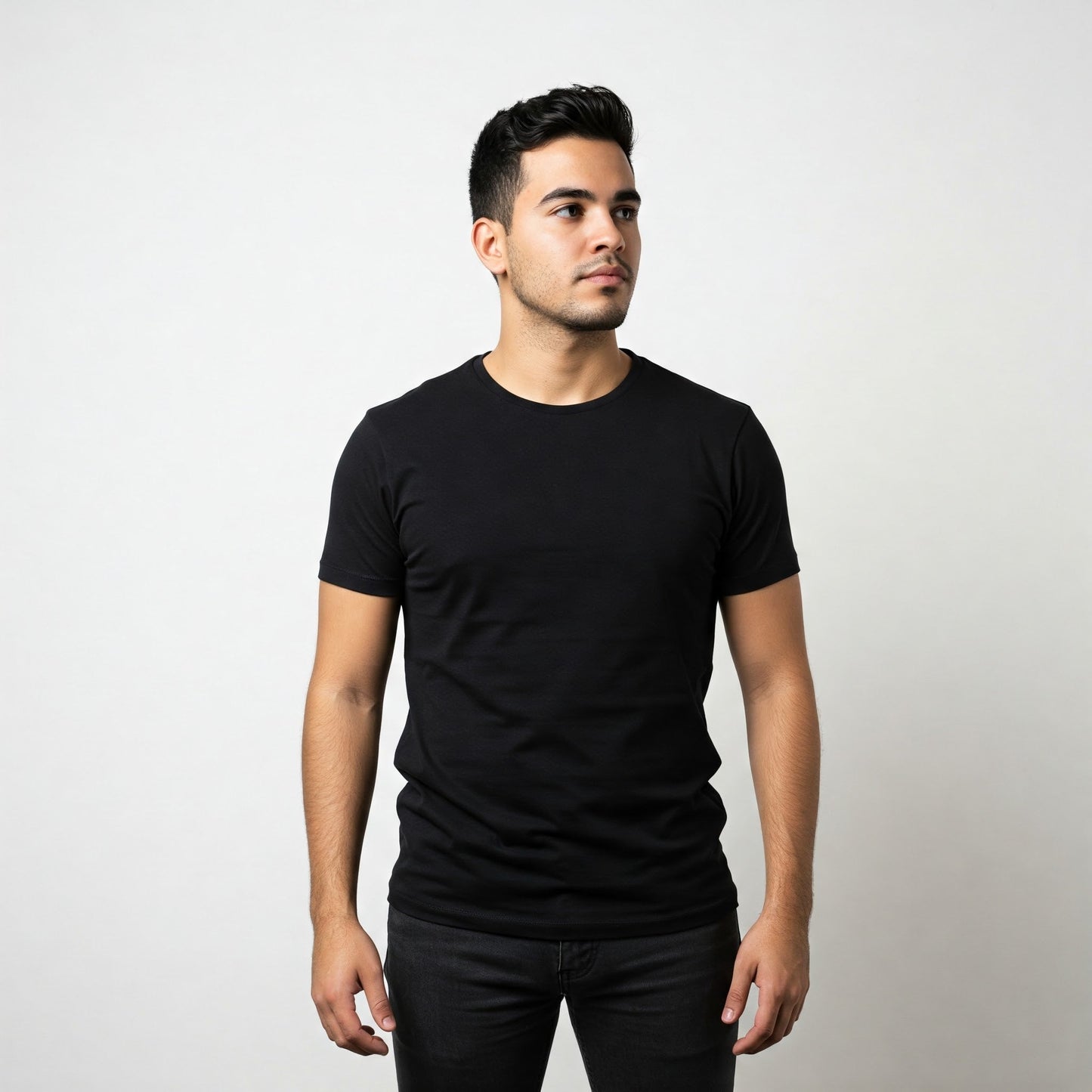 Black Regular Fit Basic Tshirt