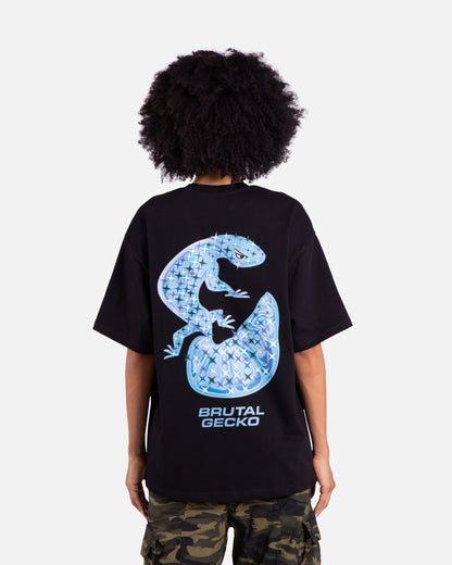 Brutal Gecko Icy Frost Black Graphic T-shirt  For Women