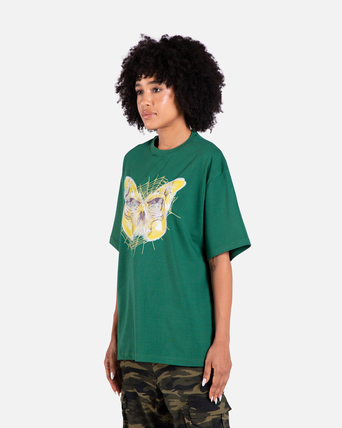 Women Green Cotton Oversized T-shirt