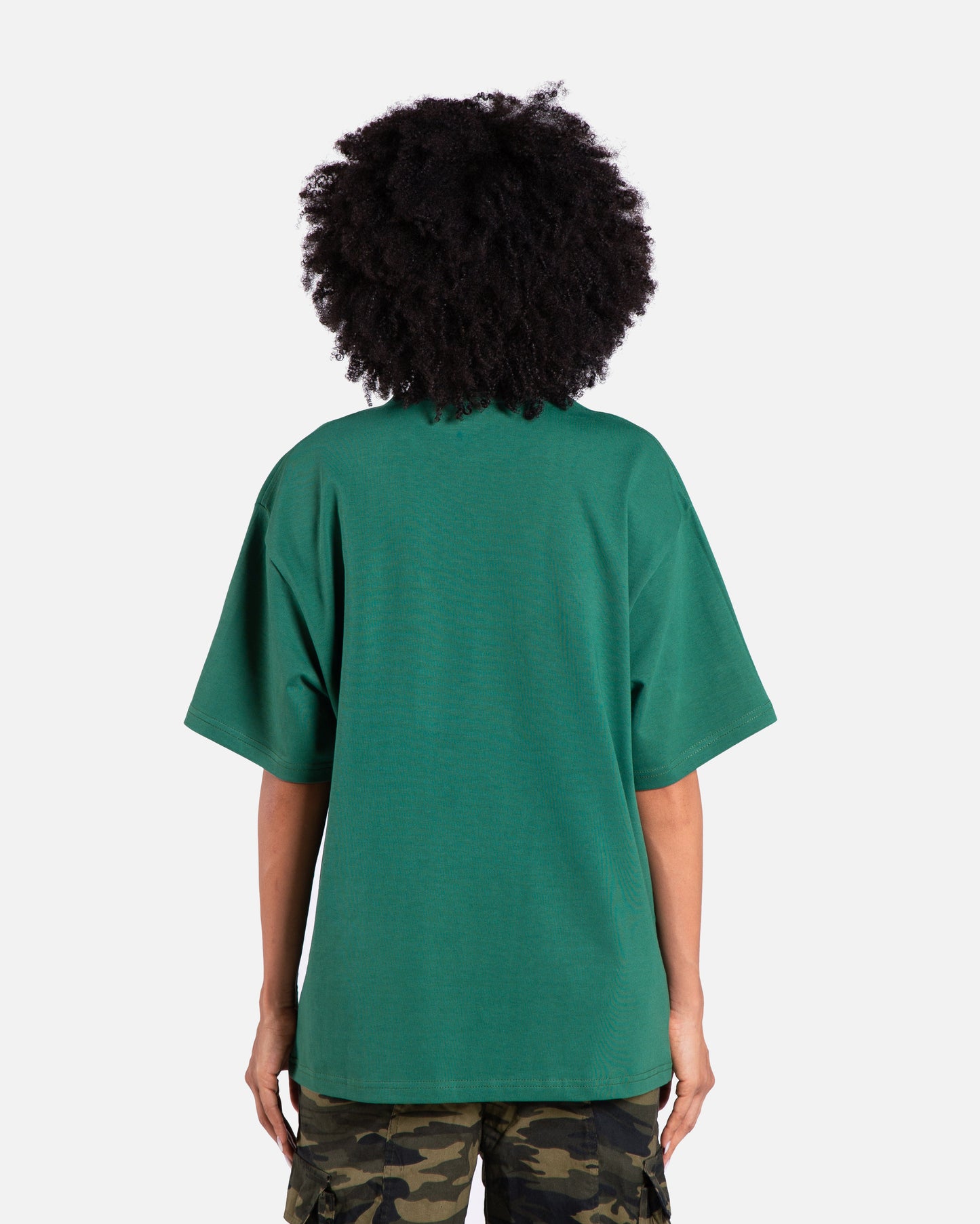 Women Green Cotton Oversized T-shirt