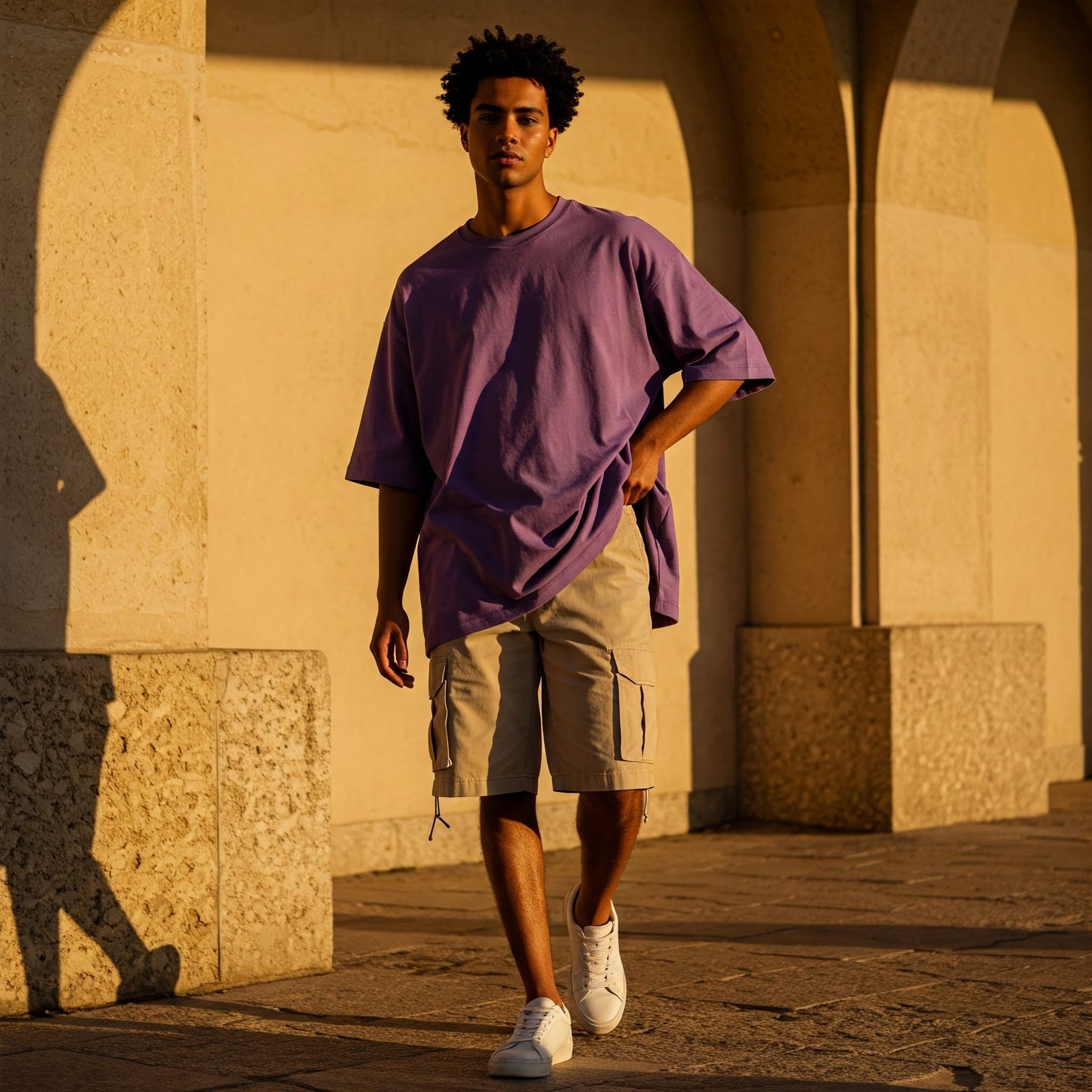 Purple Oversized Basic Tshirt