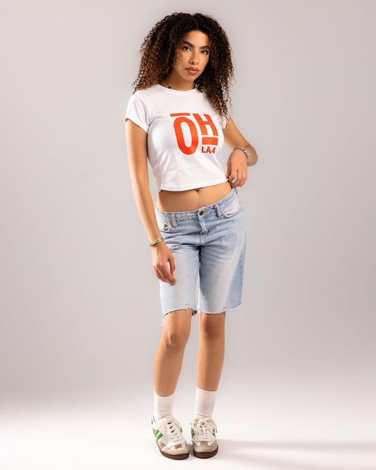 Hot One Cropped T-shirt - White