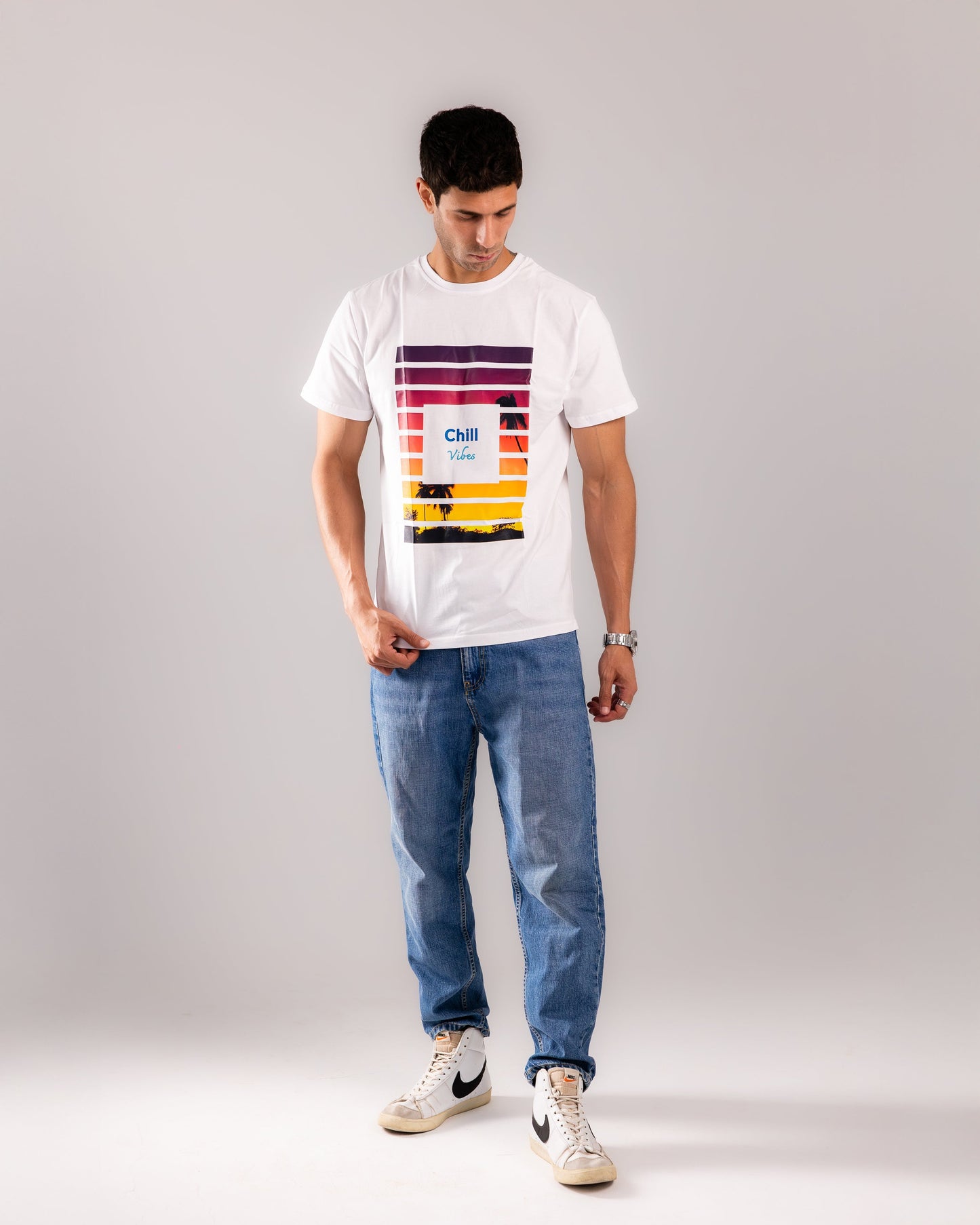 Sunset Stripes T-shirt - White