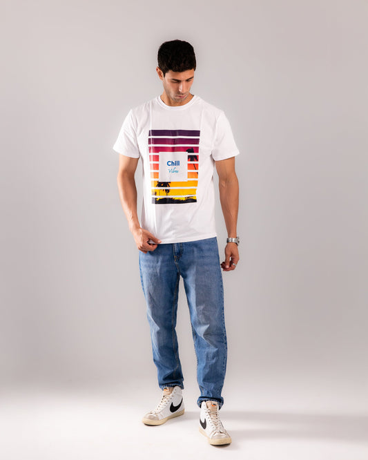 Sunset Stripes T-shirt - White