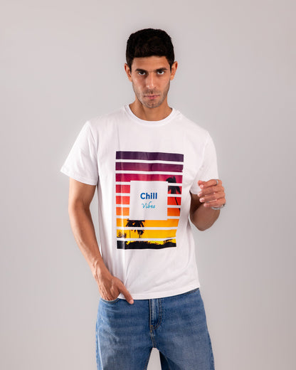 Sunset Stripes T-shirt - White