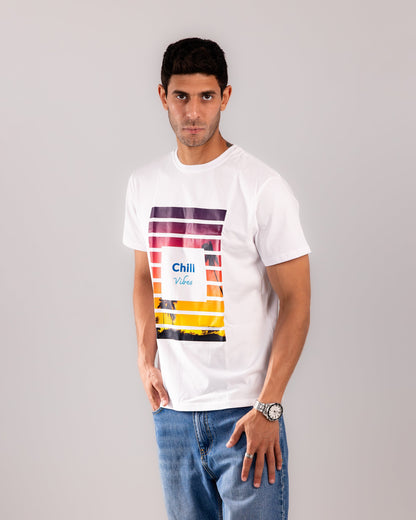 Sunset Stripes T-shirt - White