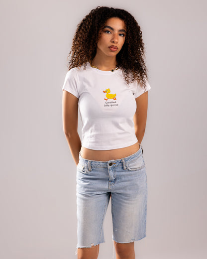 Silly One Cropped T-shirt - White