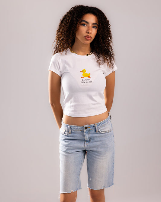 Silly One Cropped T-shirt - White