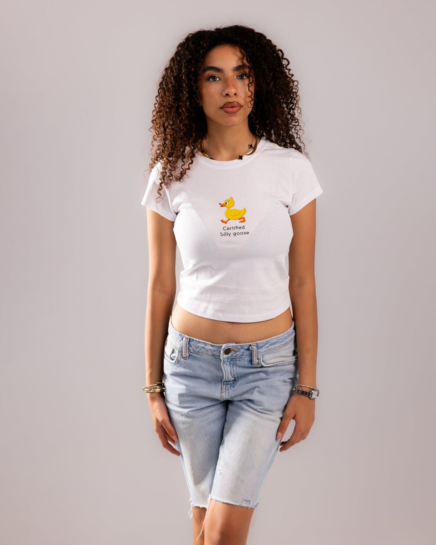 Silly One Cropped T-shirt - White