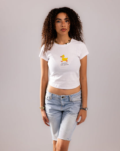 Silly One Cropped T-shirt - White