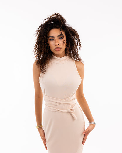 Sleeveless Ribbed Midi Dress