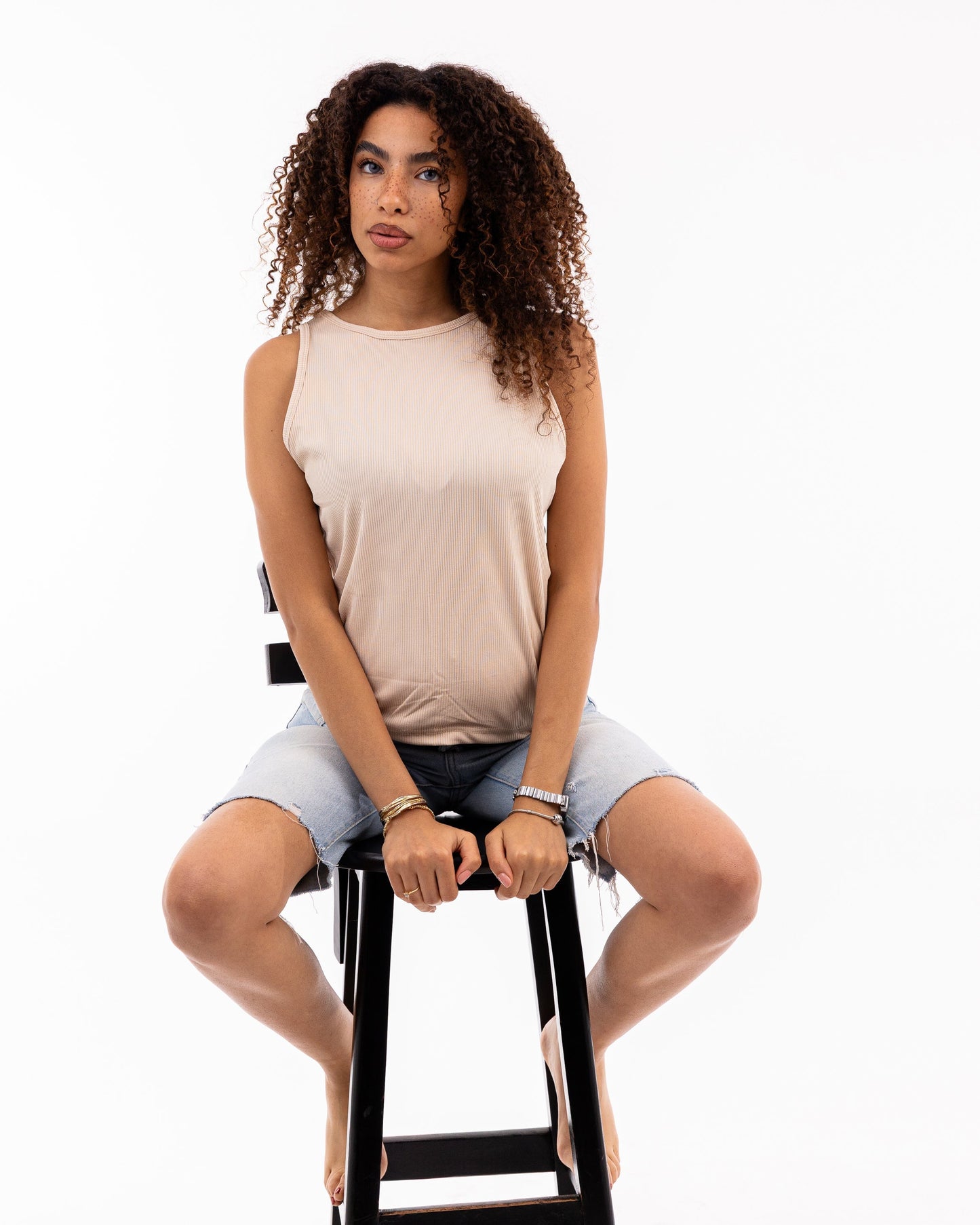 Sleeveless Ribbed Tank Top