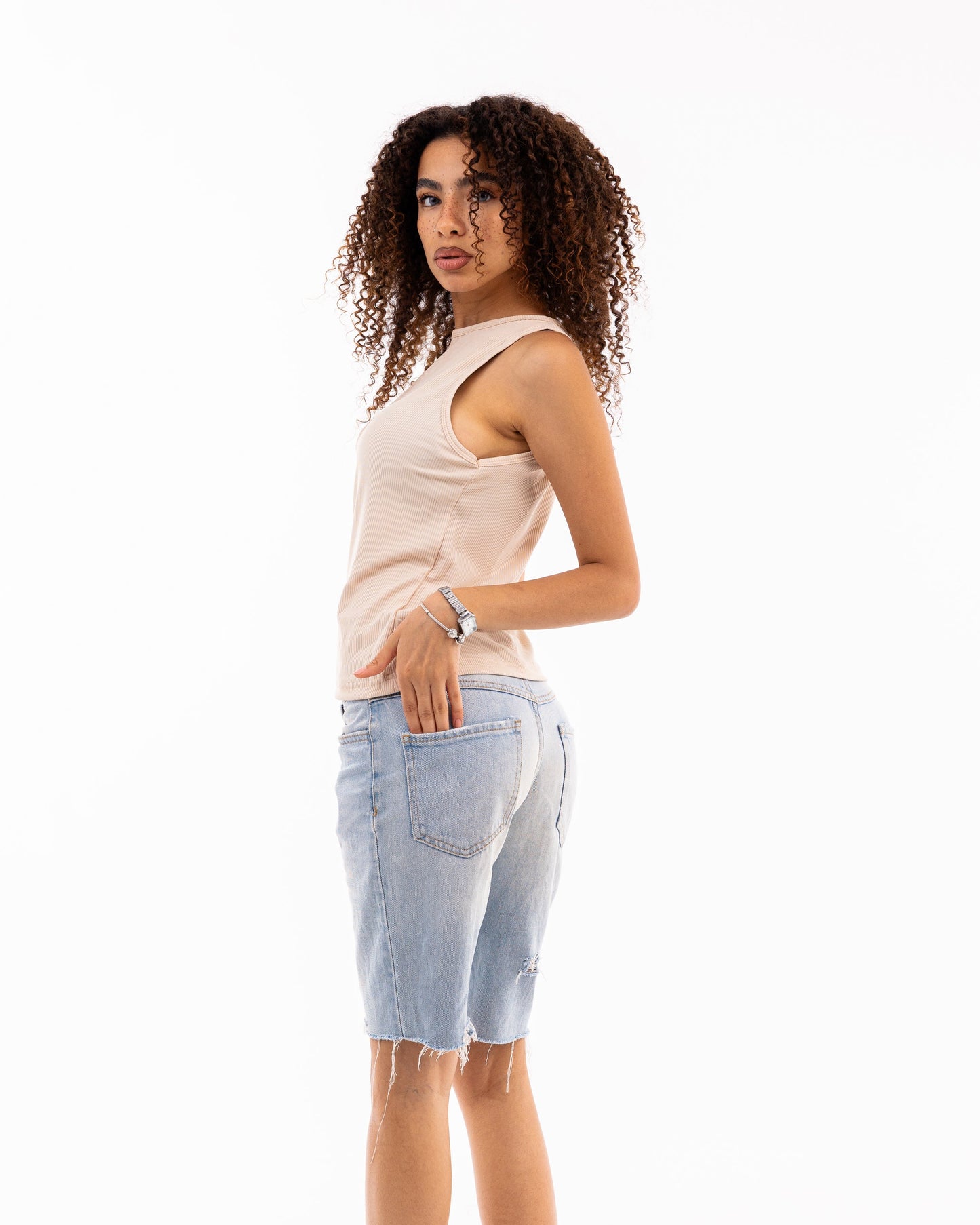 Sleeveless Ribbed Tank Top