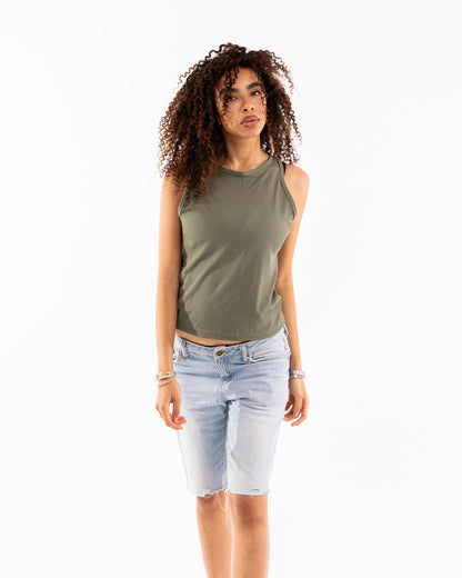 Sleeveless Ribbed Tank Top