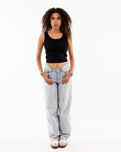 Sleeveless Ribbed Crop Top