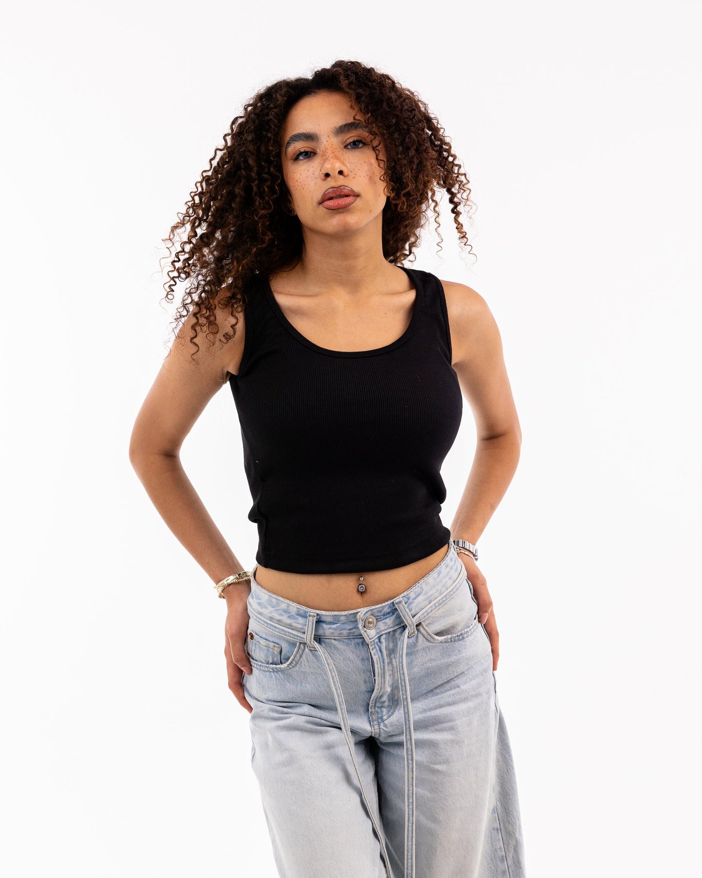 Sleeveless Ribbed Crop Top