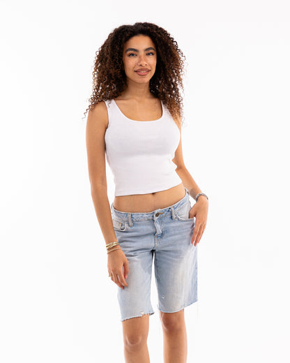 Sleeveless Ribbed Crop Top