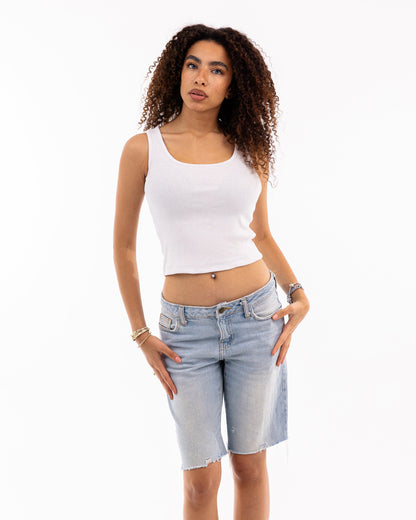 Sleeveless Ribbed Crop Top
