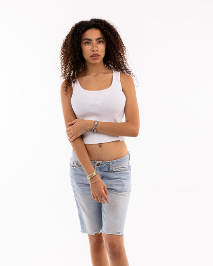 Sleeveless Ribbed Crop Top