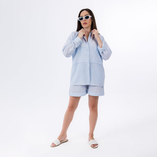 Relaxed Linen Summer Shirt & Shorts Co-Ord Set