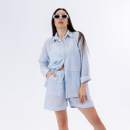 Relaxed Linen Summer Shirt & Shorts Co-Ord Set