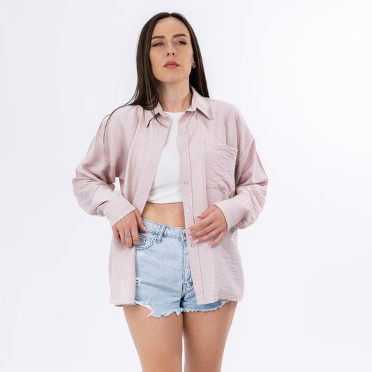 White Cotton Oversized Button-Up Summer Shirt