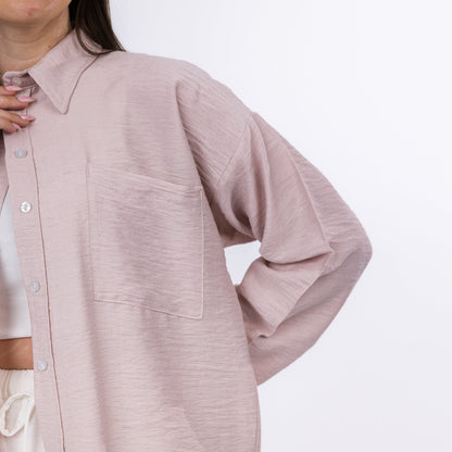 White Cotton Oversized Button-Up Summer Shirt