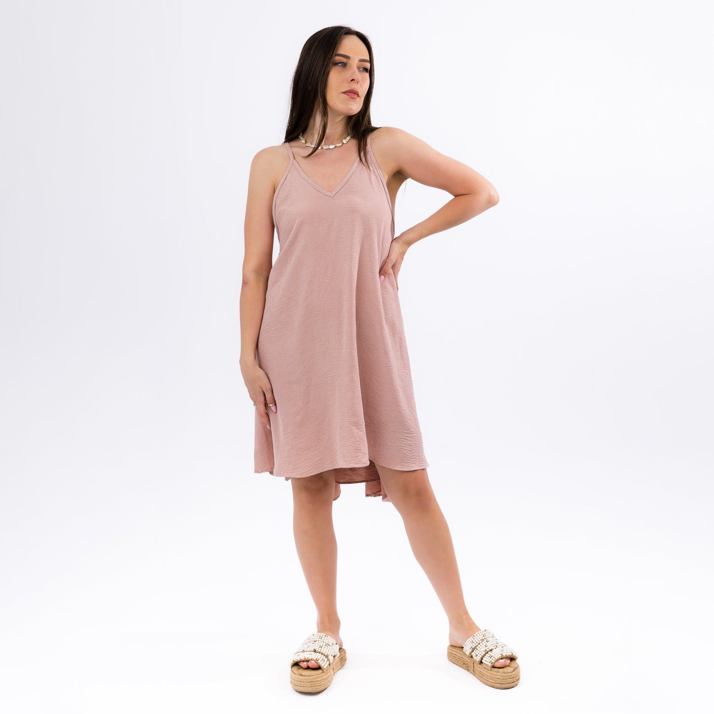 Pink Sleeveless Maxi Flowy Casual Summer Dress