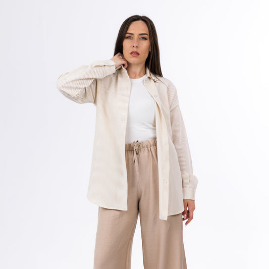 Striped Button-Up Everyday Relaxed Fit Summer Shirt
