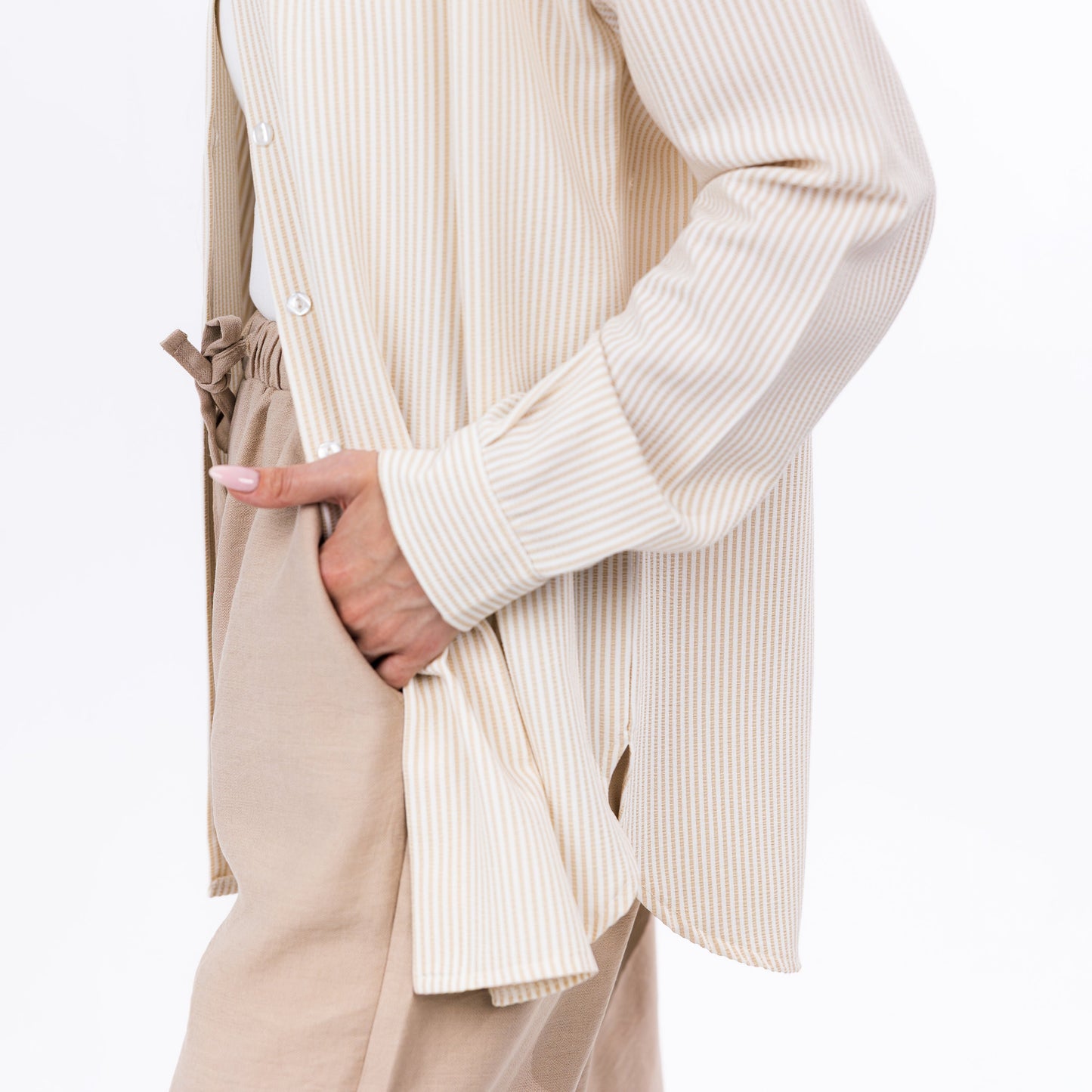 Striped Button-Up Everyday Relaxed Fit Summer Shirt