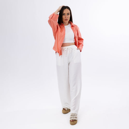 Orange Oversized Casual Summer Relaxed Button Shirt
