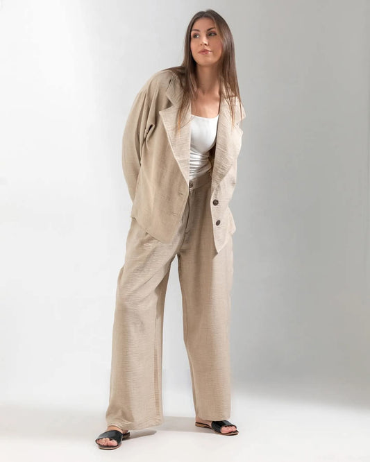 Casual Chic Wide Leg Suit